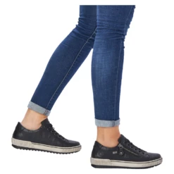 Remonte D0700 Maditta 00 Sneaker Black Leather (Women's) -Johns Runwalk Shop Blk 10