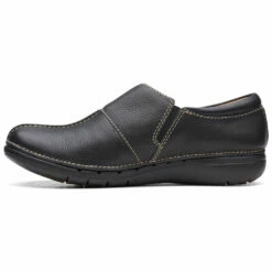Clarks Un Loop Ave Slip-On Black Leather (Women's) -Johns Runwalk Shop Blk 5 116b425c dd22 47de 92e2 e12ae6200395