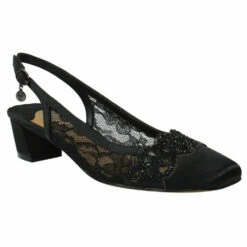 J Renee Faleece Heel Black Lace (Women's)