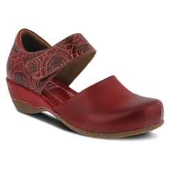 L'Artiste By Spring Step Gloss-Pansy Red Leather Mary Jane (Women's)