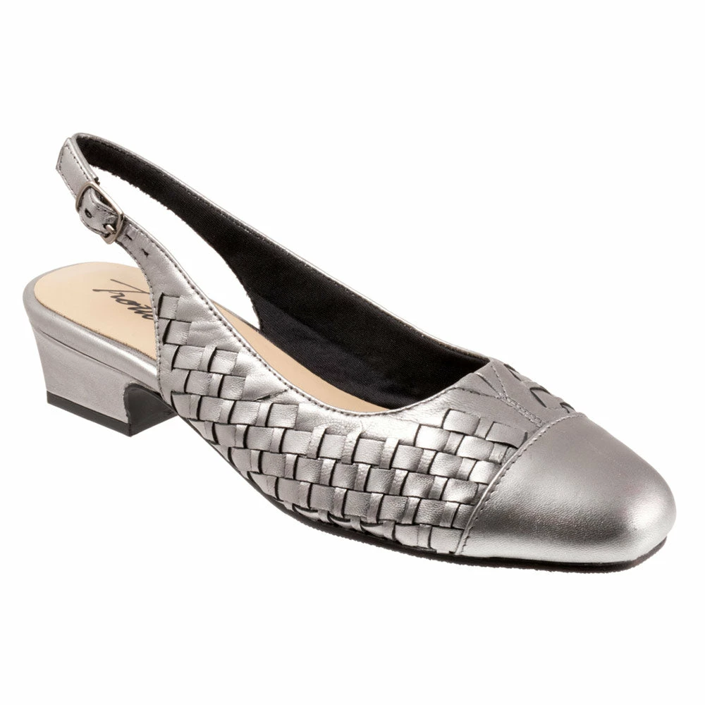 Trotters Dea Woven Slingback Pewter (Women's) 3 Trotters Dea Woven Slingback Pewter (Women's)