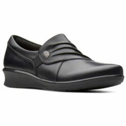Clarks Hope Roxanne Slip-On Black Leather (Women's)