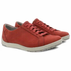 Dansko Leela Waterproof Lace-Up Chili Nubuck (Women's) -Johns Runwalk Shop leela chili 2