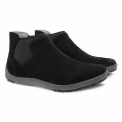 Dansko Lizette Waterproof Bootie Black Nubuck (Women's) -Johns Runwalk Shop lizette black 3