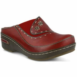 L'Artiste By Spring Step Chino Clog In Red Leather
